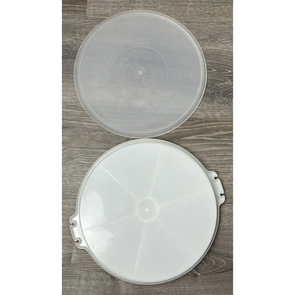 Vintage Tupperware Party Lazy Susan Tray Divided Vegetable 405-1 Clear Lid 224-9